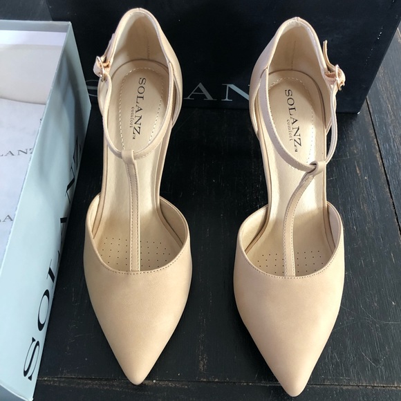 solanz Shoes - Solanz nude pointy heels